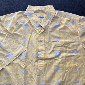 Reyn Spooner Yellow 1/4 Button Cotton Aloha Shirt Mens 2XL